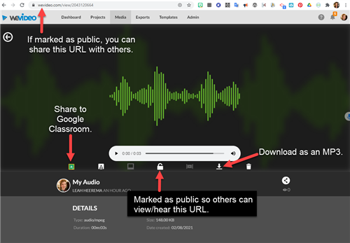 share audio recording 